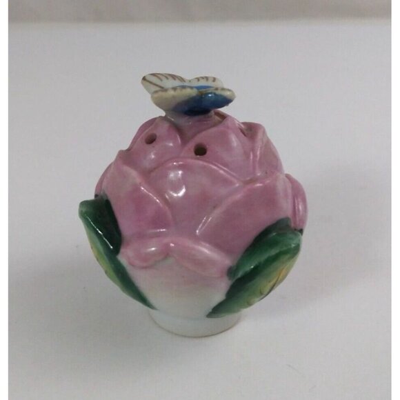 Vintage Butterflies On Rose Buds Under Archway 2.25" Salt & Pepper Shakers Japan - Picture 3 of 16